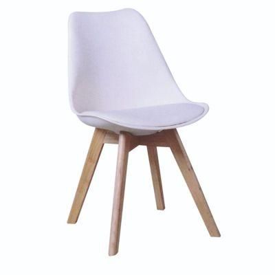 French Style Restaurant Leisure Chair Home Furniture Chair Nordic Living Room Solid Wood Dining Chair with PU Cushion