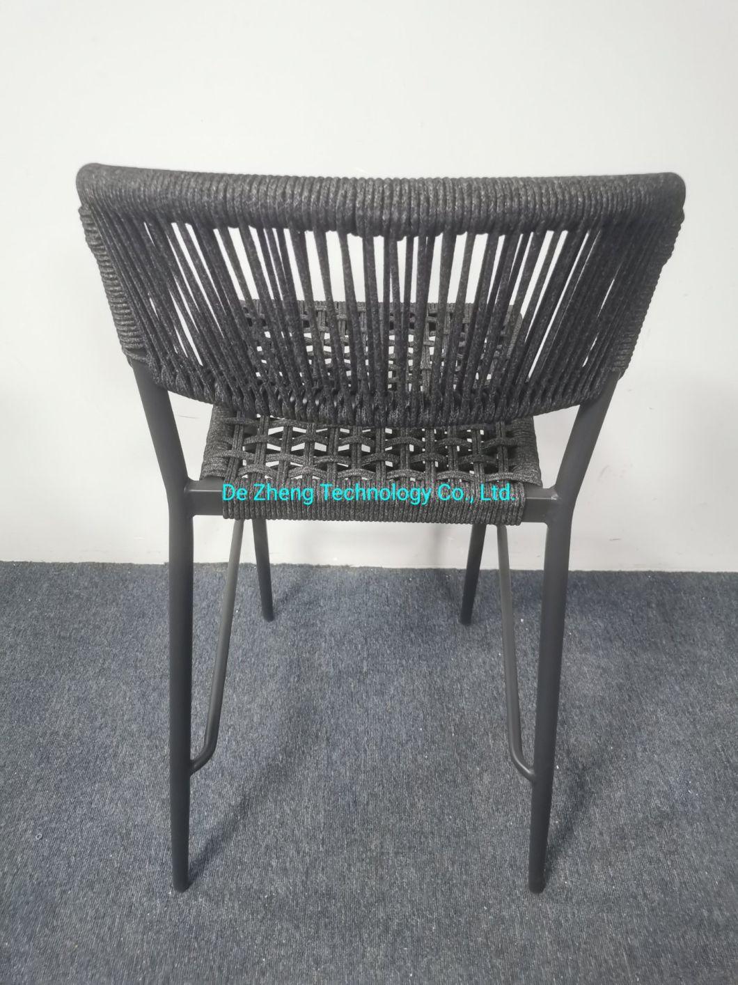 Modern Design Weaving Rope Rattan Outdoor Furniture Garden Chair and Dining Bar Chair Set