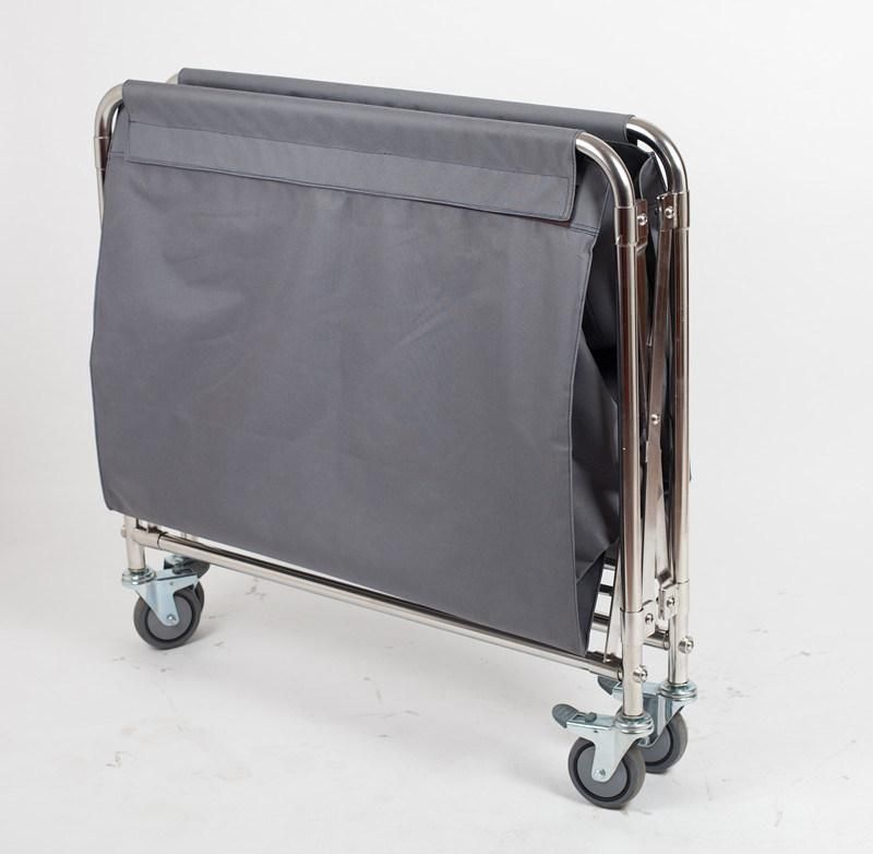 High Quality Linen Hotel Hand Trolley Cart with Replaced Bag