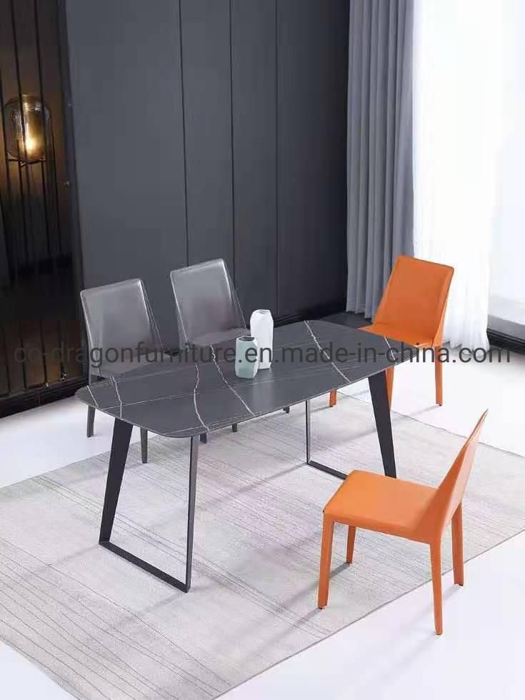 Modern Design Living Room Furniture Steel Frame Marble Dining Table