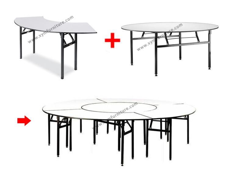 6FT Semicircle Plywood Round Folding PVC Banquet Table