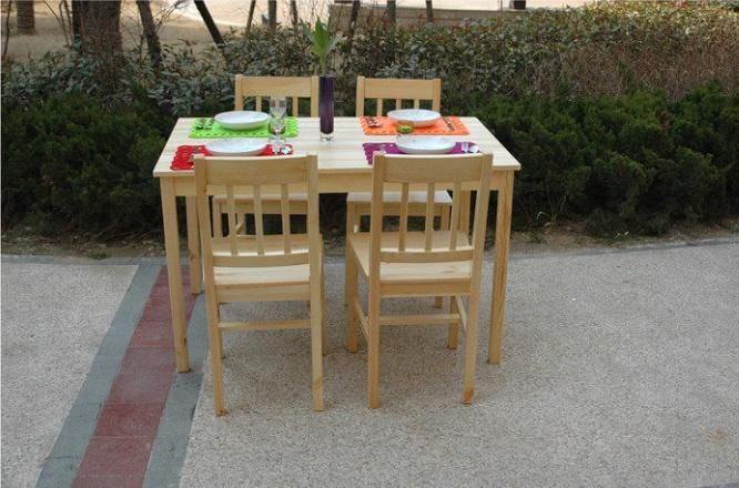 Solid Wood Dining Set One Table with Four Chairs Set (M-X1020)