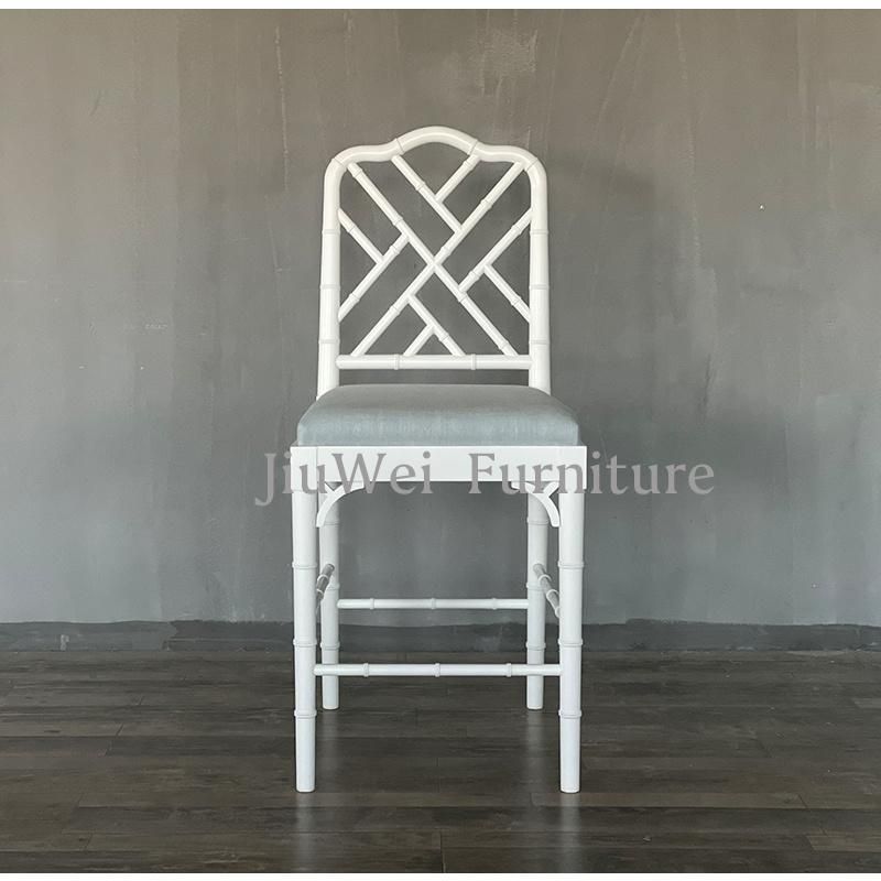 Hot Sale Hamptons Style Faux Baomboo Style Chippendale Chair Wood Dining Arm Wedding Chairs for Bar Stool