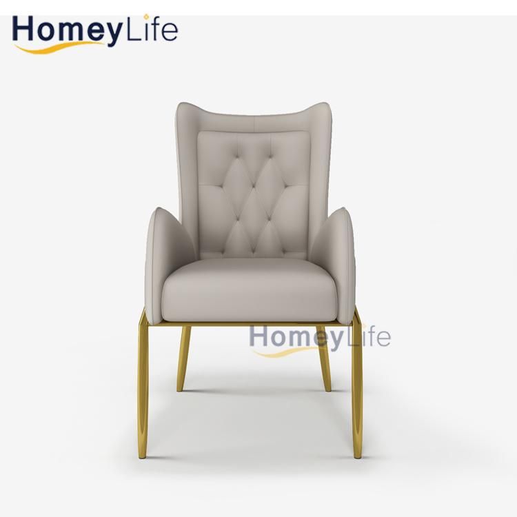 Light Luxury Dining Furniture Stainless Steel Modern Dining Chair