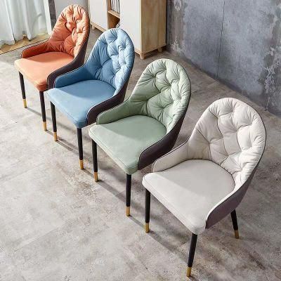 Restaurant Metal Upholstered Modern Leather Home Furniture Dining Chair