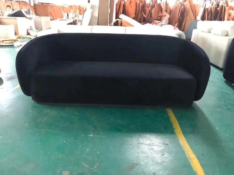 Commercial Restaurant Furniture Metal Base Velvet Frame Single Sofa Chairs