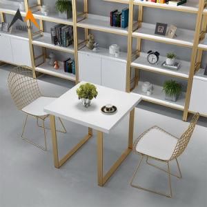 High Quality Room Furniture Modern Golden Dining Table Set 6 Chairs