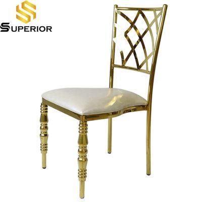 Cheap Hotel Furniture Metal Carved Back Dining Chairs for Wedding