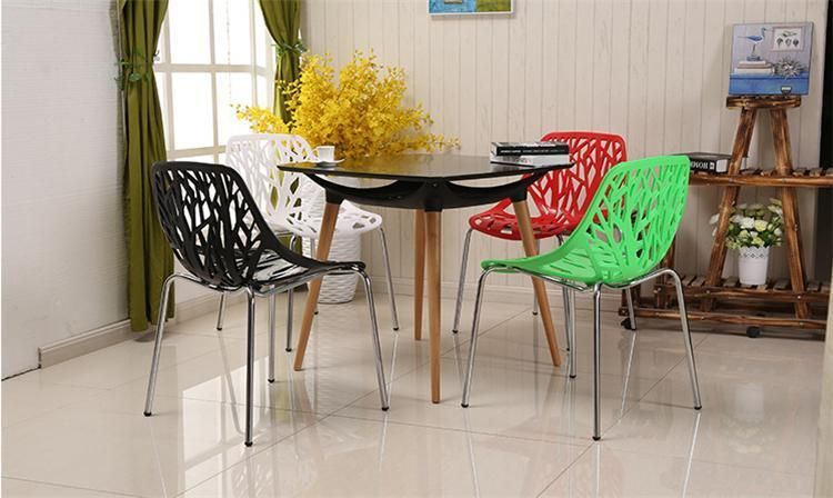 Modern Home Furniture Plastic Chair Furniture Mingshuai Dining Chair Wholesale with Metal Legs