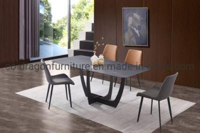 Home Furniture 6 Seats Dining Table with Rock Plate Top