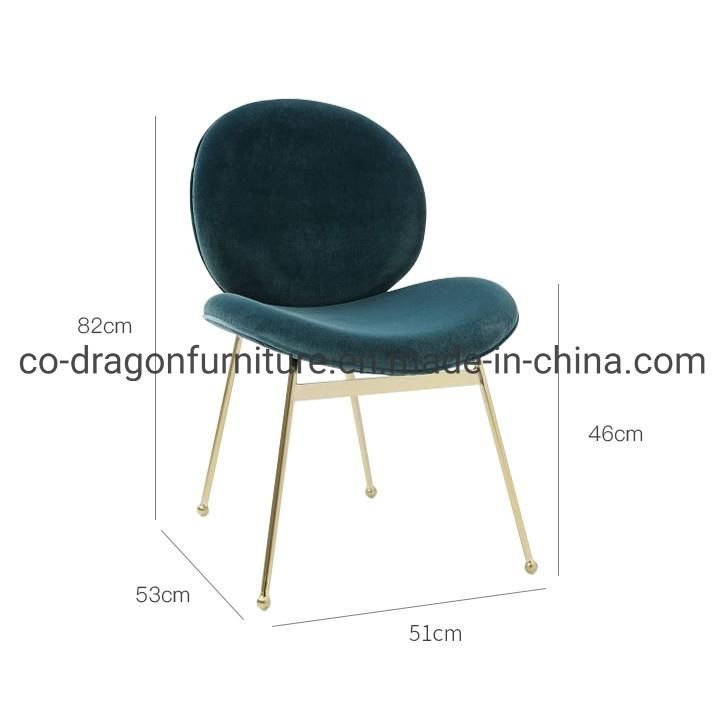 Nordic Dresser Chair Modern Fabric Dining Chair with Metal Legs
