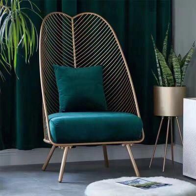 Solid Color Sofa Chair Wrought Iron Small Sofa Net Red Plug-in Nordic Style Light Luxury Expensive Hong Kong-Style Single Girl Bedroom
