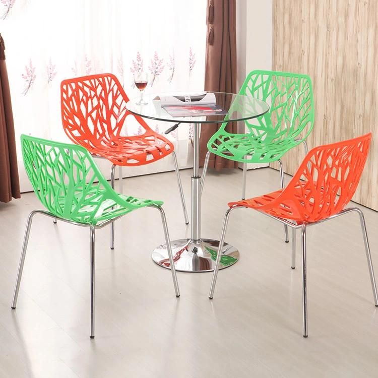 Stackable Outdoor Chairs New Design Stainless Steel Legs Dining Chairs Chaise Empilable Plastique