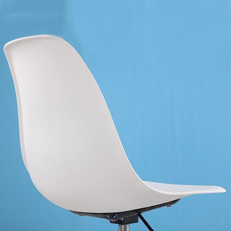 Modern Simple PP Plastic Swivel Chair Back Adjustable Seat Height Lifting Office Chair Metal Base with Pulley