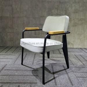 Fabric Armchair with Metal Frame for Dining Room and Home Office