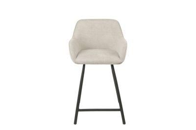 Fashion Flannel Light Gray Iron Leg Bar Chair