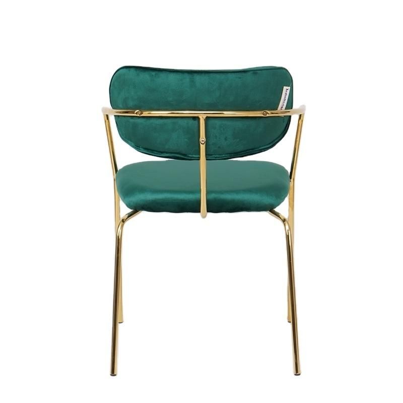 Upholstered Modern Velvet Fabric Seat Dining Room Chair for Home Use