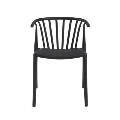 Living Room Catering Restaurant PP Stacking Black Plastic Chair