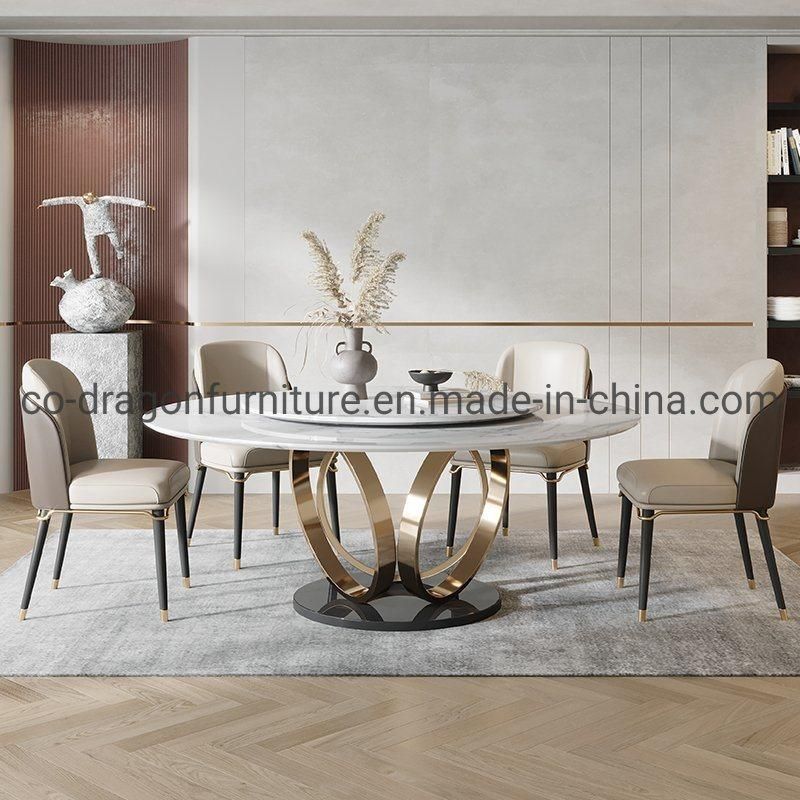 Modern Luxury Gold Stainless Steel Dining Table for Dining Furniture