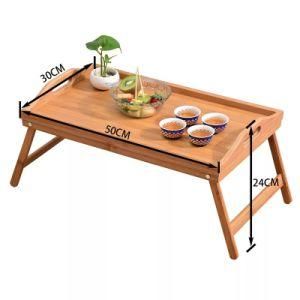 Folding Bamboo Expandable Dining Table Laptop Bed Tray