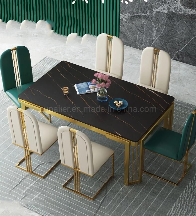 Wholesale Factory Price White Slate Stone Dining Table with Chairs