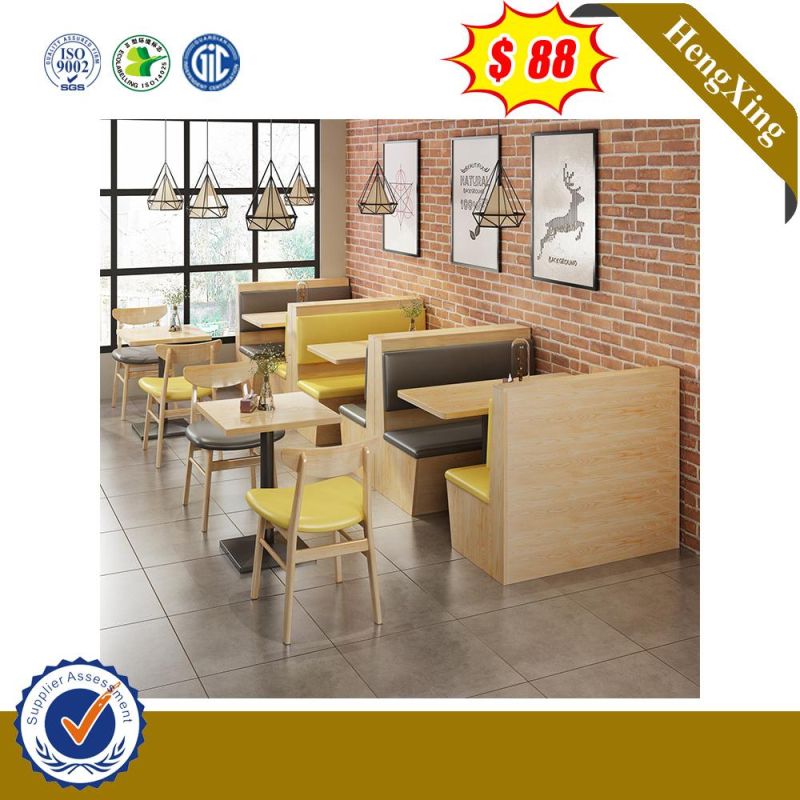 Yellow Wooden Melamine MDF Dining Set Table with Chairs