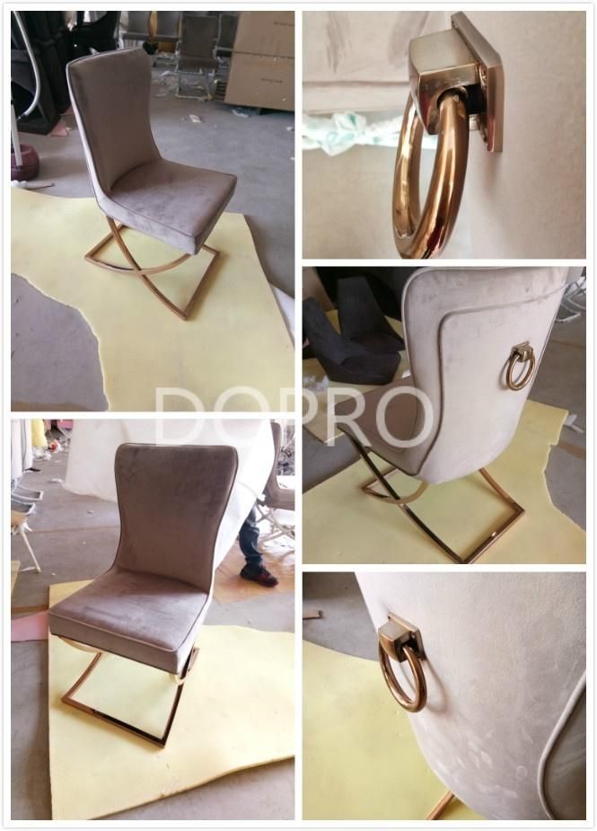 Popular Design Dining Chair Stainlss Steel Leg Velvet Seat