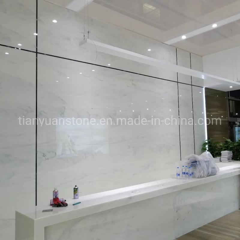 White Nanoglass Millenstone Crystallized Glass Panel Table Top