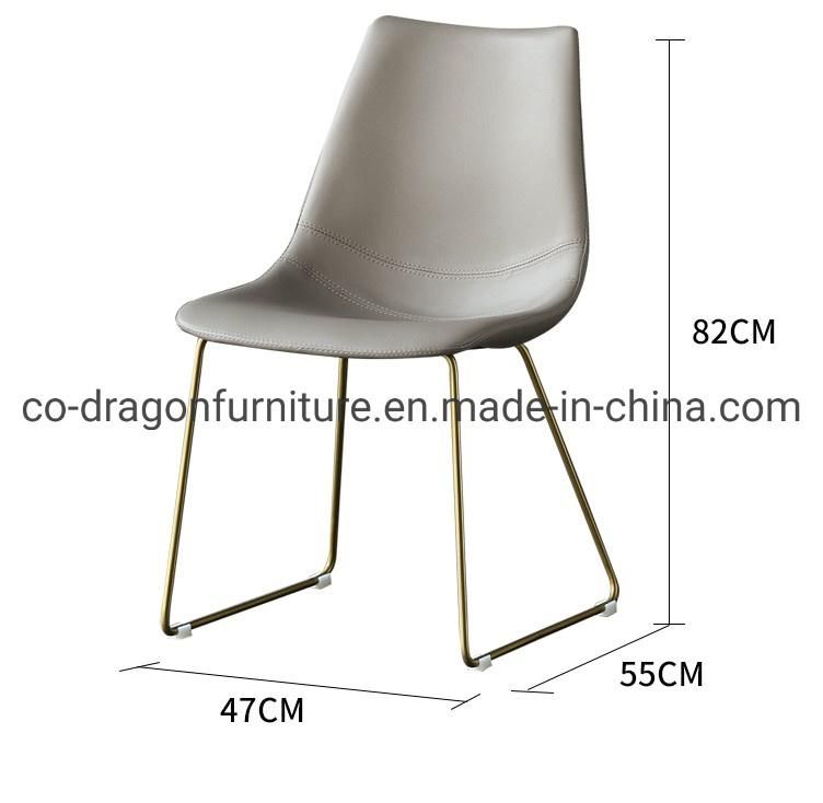 Modern Furniture High Back Stainless Steel Leather Dining Chair Set