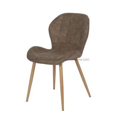Top Quality New Simple Modern Design Dining Room Furniture Metal Frame Fabric/Leather Brown Dining Chair