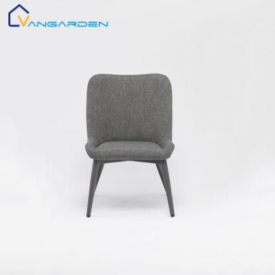 Small Fabric Dining Chair with Metal Legs Patio Lounge Chairs Restaurant Furniture