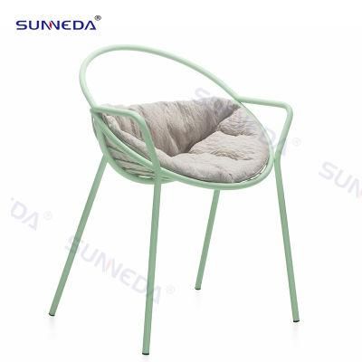 European Style Colorful Fashion Crafted Soft Waterproof Metal Chair