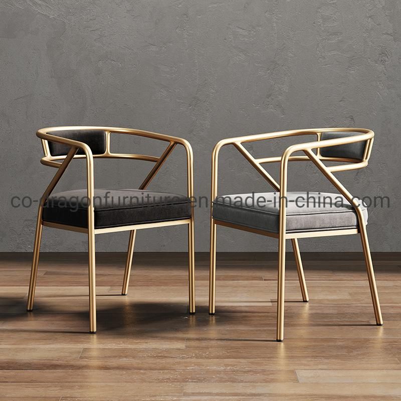 Steel China Wholesale Home Furniture Leather Dining Chair with Arm