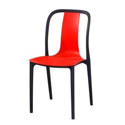 Contemporary Rustic Stackable Red Plastic Cafe Chair