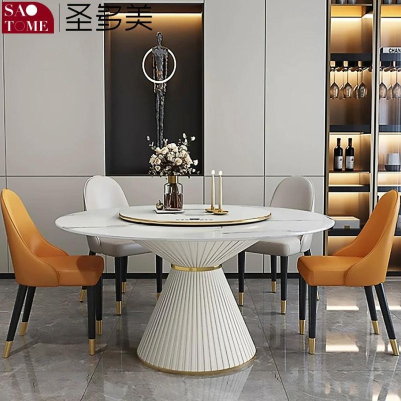 Modern Living Room Rock Board Furniture Small Waist Round Dining Table