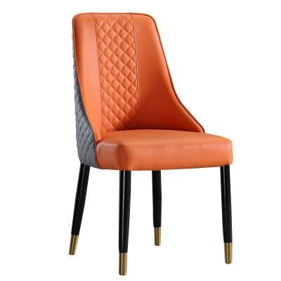 New Style Hot Sale Low Price High-Quality Artificial Manufacturing Faux Leather High-Back Dining Chair
