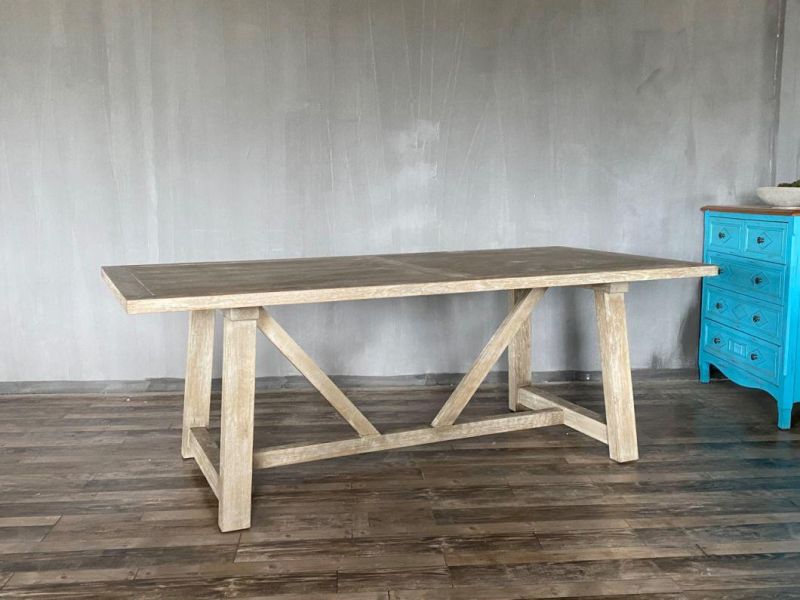 Customized New Wholesale Rectangle Event Marble Dining Furniture Wooden Table in China