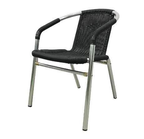 Wholesale Small Furniture Outdoor Patio Aluminum Rattan Backrest Chair with Armrest
