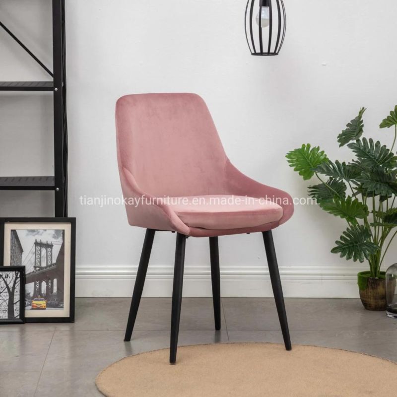 Bazhou Factory Wholesale Low Price Modern PU/Fabric Dining Room Chair Wooden Legs Dining Chair for Sale