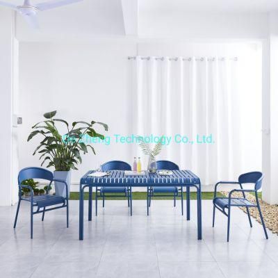 Modern Furniture Metal Frame Rectangle Table Aluminum Top Restaurant Outdoor Tables Modern Dining Table Cafe Shop Coffee Table