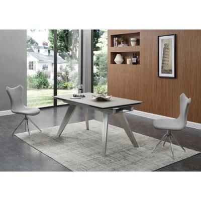 Stainless Steel Extension Furniture Marble Dining Table