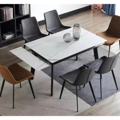 Okay Furniture Simple Marble Dining Table Marble Top Dining Table Set Simple Black Legs Cafe Marble Dining Table