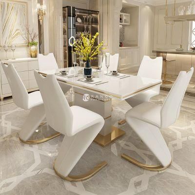 Dining Furniture Coffee Table Wholesale Commercial Luxury Dining Table Stainless Steel Legs Outdoor Chairs