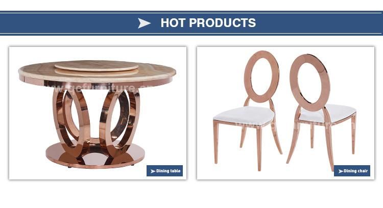 Wedding Furniture Manufacturer Stainless Steel Rose Golden Back Banquet Chair