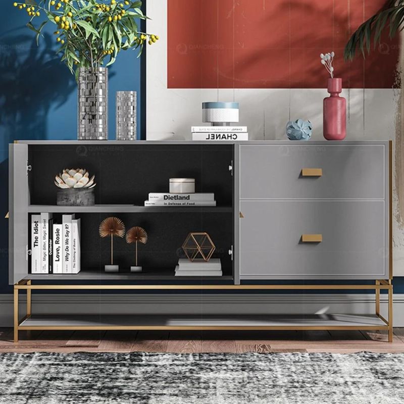 Living Room Sets Luxury Metal Console Table with Cabinet