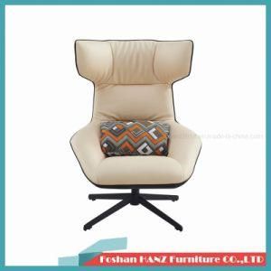 Light Luxury Hotel Lobby Black Leather Home Furniture Assembled Leisure Chair