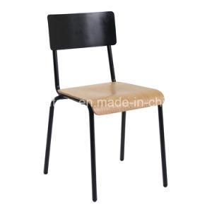 713-H45-Stw Black Metal Restaurant Chair Side Chairs for Dining