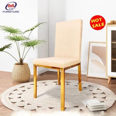 Modern Hotel Crossback Velvet Stainless Steel Dining Chair or Sale