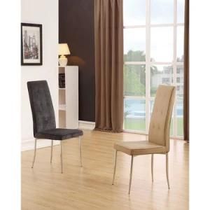 Modern Chromed Legs Dining Table Chair
