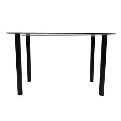 Modern Design White and Black Dining Table with Tempered Glass